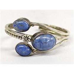 Navajo Sterling Silver Denim Turquoise Bracelet