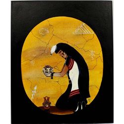 Original Native American Acrylic Painting, Ortiz