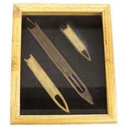 3 Antique Wooden Tools Used For Repairing Nets