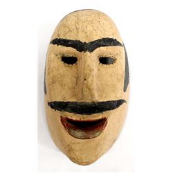 Vintage Mexican Carved Wood Man's Face Mask