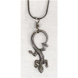 Sterling Silver Lizard Pendant Necklace