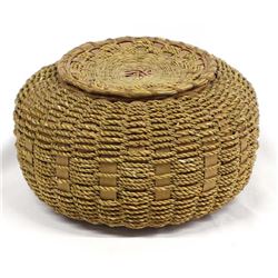 Native American Penobscot Lidded Basket