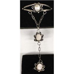 Navajo Silver Pink Mother of Pearl Child's Bracelet