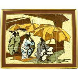 Heavy Arican Tourists on the Beach Framed Ceramic Tile Picture