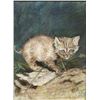 Image 2 : Original Pastel Chalk Bobcat Kitten Picture, Cox