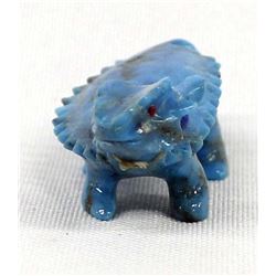 Zuni Turquoise Horned Toad Fetish,Jeff Tsalabutie