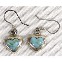 Mexican Taxco Sterling Heart Earrings