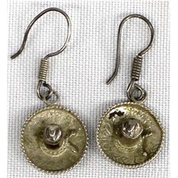 Mexican Sterling Silver Sombrero Earrings