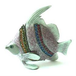 BEJEWELLED ANGEL FISH 24K GOLD CRYSTAL BOX PINK 