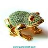 Image 1 : 24K GOLD SWAROVSKI CRYSTAL JEWELRY BOX GREEN TOAD