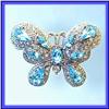 Image 1 : BLUE BUTTERFLY PIN BROOCH 24K SWAROVSKI CRYSTALS