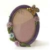 Image 1 : TINY OVAL PHOTO FRAME 24K GOLD & CRYSTALS PURPLE