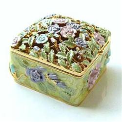 YELLOW ROSE 24K GOLD AUSTRIAN CRYSTAL JEWELRY BOX