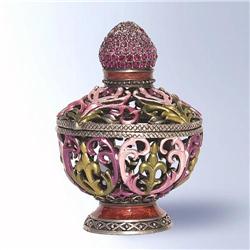 24K GOLD MOROCCAN PINK BOX SWAROVSKI CRYSTAL JEWE