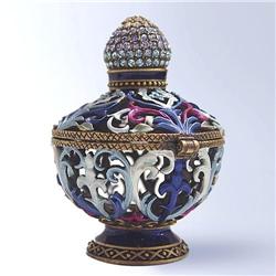 24K GOLD MOROCCAN BLUE BOX SWAROVSKI CRYSTAL