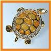 Image 1 : LARGE TURTLE PIN BROOCH GOLD & SWAROVSKI CRYSTALS