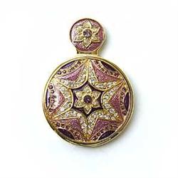 PURPLE PURSE MIRROR 24K GOLD & SWAROVSKI CRYSTALS