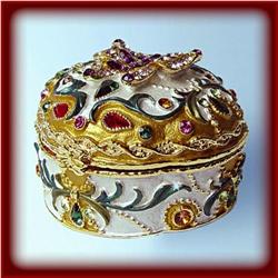 24K GOLD YELLOW BUTTERFLY BOX SWAROVSKI CRYSTAL J