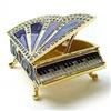 Image 1 : BLUE PIANO JEWELRY BOX 24K GOLD SWAROVSKI CRYSTAL