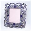 Image 1 : 24K GOLD ORNATE BLUE SWAROVSKI CRYSTAL PHOTO FRAM
