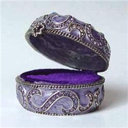 PURPLE TURKISH GOLD SWAROVSKI CRYSTAL JEWELRY BOX