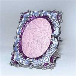 MINI OVAL PHOTO FRAME 24K GOLD & CRYSTALS PURPLE