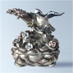 24K GOLD AUSTRIAN CRYSTAL FLYING BIRD JEWELRY BOX