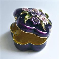 24K GOLD SWAROVSKI CRYSTAL JEWELRY BOX   D-239