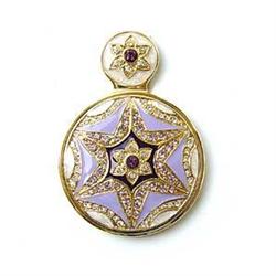 PURSE MIRROR 24K GOLD SWAROVSKI CRYSTAL LAVENDER