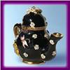 Image 1 : 24K GOLD BLACK TEAPOT SWAROVSKI CRYSTALS BOX