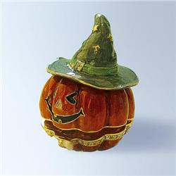 HALOWEEN PUMPKIN JACK O LANTERN GOLD CRYSTALS BOX