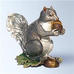 GRAY SQUIRREL 24K GOLD SWAROVSKI CRYSTAL JEWELRY 