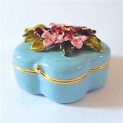 CAMELLIA 24K GOLD & SWAROVSKI CRYSTAL JEWELRY BOX