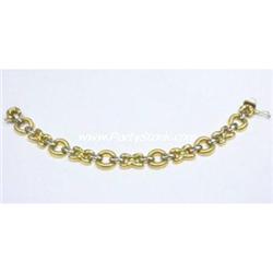 SOLID 14K GOLD YG XOXO Italian Bracelet 7" 5mm 5G