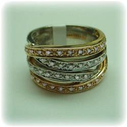 14K GOLD GENUINE DIAMOND RING 1 CTW MULTI-BAND 