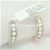 Image 1 : Solid 14K Gold 1CTW Genuine Diamond Hoop Earrings