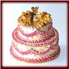 Image 1 : 24K GOLD REAL CRYSTALS!  WEDDING CAKE JEWELRY BOX