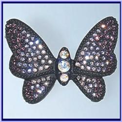 BUTTERFLY PIN BROOCH 24K GOLD SWAROVSKI CRYSTALS