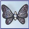 Image 1 : BUTTERFLY PIN BROOCH 24K GOLD SWAROVSKI CRYSTALS