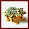 Image 1 : 24K GOLD SWAROVSKI CRYSTAL JEWELRY BOX GREEN TOAD