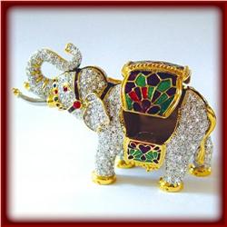 ELEPHANT 24K GOLD & SWAROVSKI CRYSTAL JEWELRY BOX