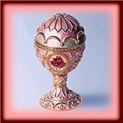 24K GOLD SWAROVSKI CRYSTALS JEWELRY EGG CLOCK BOX