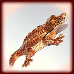 24K GOLD CRYSTAL BOX CROCODILE ALLIGATOR BOYS