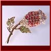 Image 1 : ALL SWAROVSKI CRYSTAL ROSEBUD PIN BROOCH 24K GOLD