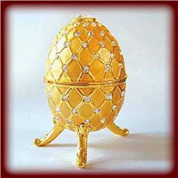 BIG! 24K GOLD & SWAROVSKI CRYSTAL FABERGE EGG BOX