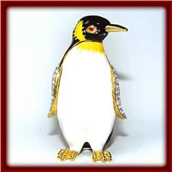 PENGUIN 24K GOLD & SWAROVSKI CRYSTAL JEWELRY BOX