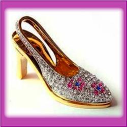 HIGH HEEL 24K GOLD CRYSTAL BUSINESS CARD HOLDER