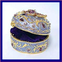 BUTTERFLY 24K GOLD & SWAROVSKI CRYSTAL ROUND BOX