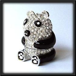PANDA BEAR 24K GOLD SWAROVSKI CRYSTAL JEWELRY BOX