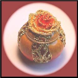 PINK PURSE GOLD SWAROVSKI CRYSTAL JEWELRY BOX 24K